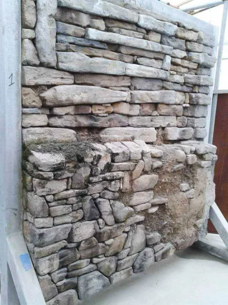 Artificial rock: Mock up stone wall making