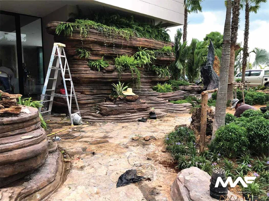 Artificial rock waterfall/fake rock building